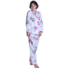 Pajamas Set - La Cera Flannel, L, White/Rose