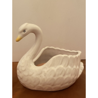 Vintage White Ceramic Swan