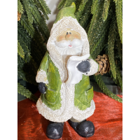 Christmas Resin Green Santa Figurine