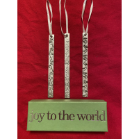 Christmas Vilmain Pewter Joy to the World Ornament - Set